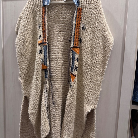 Free People Lonestar Poncho Parchment Combo size XS NWT - Picture 3 of 6